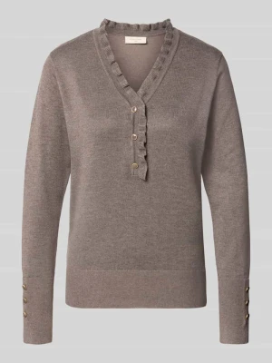 sweter o kroju regular fit z domieszką mieszanki wełny i alpaki model 'Katie' Freequent