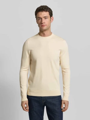 Sweter z dzianiny krój regular fit z dodatkiem jedwabiu Profuomo