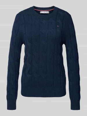 Sweter o kroju regular fit z dzianiny z czystej wełny ze ściegiem warkoczowym Tommy Hilfiger