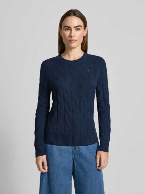 Sweter o kroju regular fit z dzianiny z czystej wełny ze ściegiem warkoczowym Tommy Hilfiger