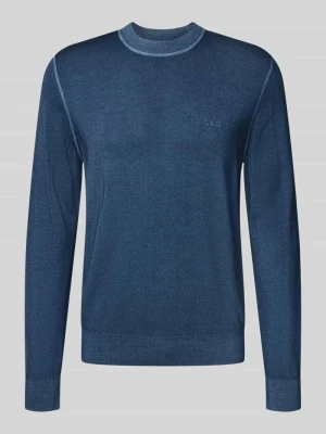 Sweter o kroju regular fit z dzianiny z czystej, żywej wełny model ‘ASTEFO’ Boss Orange
