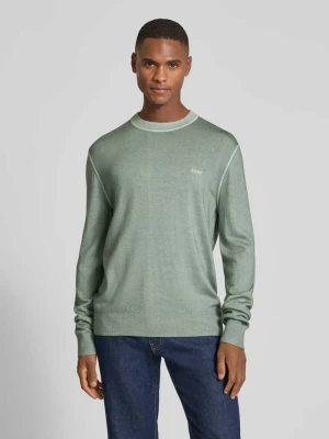 Sweter o kroju regular fit z dzianiny z czystej, żywej wełny model ‘ASTEFO’ Boss Orange