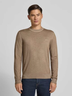 Sweter o kroju regular fit z dzianiny z czystej, żywej wełny model ‘ASTEFO’ Boss Orange