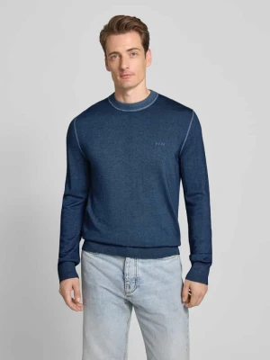 Sweter o kroju regular fit z dzianiny z czystej, żywej wełny model ‘ASTEFO’ Boss Orange