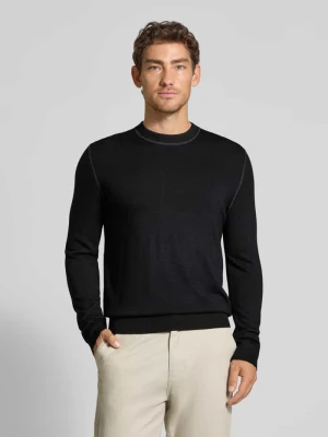 Sweter o kroju regular fit z dzianiny z czystej, żywej wełny model ‘ASTEFO’ Boss Orange