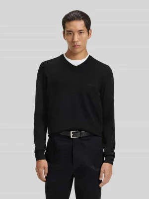 Sweter o kroju regular fit z dzianiny z czystej, żywej wełny model ‘BARAM-L’ Boss