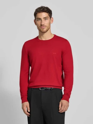 Sweter o kroju regular fit z dzianiny z czystej, żywej wełny model ‘BOTTO’ Boss