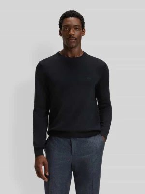 Sweter o kroju regular fit z dzianiny z czystej, żywej wełny model ‘BOTTO’ Boss
