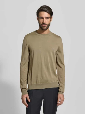 Sweter o kroju regular fit z dzianiny z czystej, żywej wełny model ‘BOTTO’ Boss