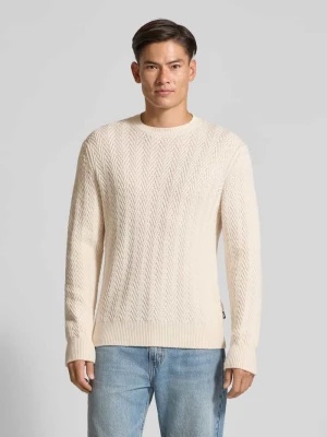 Sweter o kroju regular fit z dzianiny z czystej, żywej wełny model ‘HITALO’ Boss