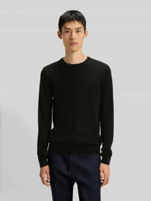 Sweter o kroju regular fit z dzianiny z czystej, żywej wełny model ‘SAN CEDRIC’ HUGO