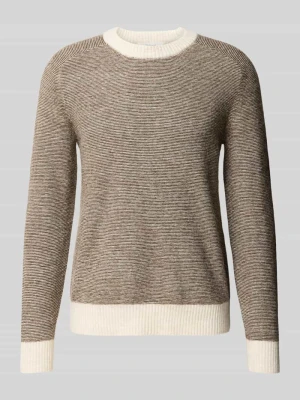 Sweter o kroju regular fit z dzianiny z mieszanki wełny z alpaki i wełny model ‘RAI’ Selected Homme