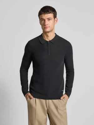 Sweter o kroju regular fit z efektem dzianiny model ‘Nadimo’ JOOP! Czarny