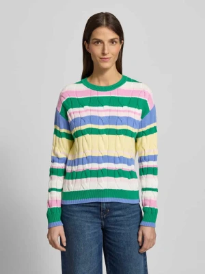 Sweter o kroju regular fit w stylu dzianiny Christian Berg Zielony