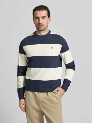 Bluza dresowa o wyglądzie dzianiny w kroju regular fit Gant Granatowy
