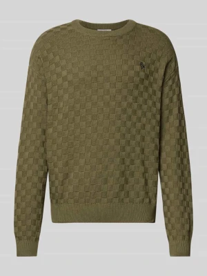 Sweter o kroju regular fit z imitacji dzianiny REVIEW