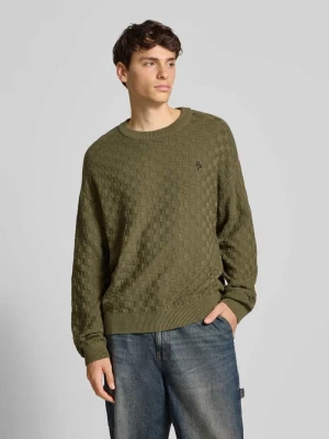 Sweter o kroju regular fit z imitacji dzianiny REVIEW