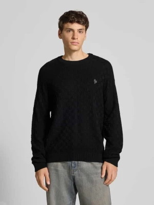 Sweter o kroju regular fit z imitacji dzianiny REVIEW