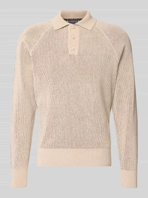 sweter o kroju regular fit z kołnierzykiem polo Jake*s Beżowy