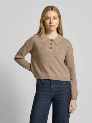 Sweter o kroju regular fit z kołnierzykiem polo model ‘EXCITING’ Vero Moda