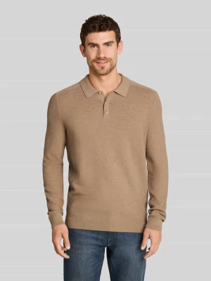 sweter o kroju regular fit z kołnierzykiem polo Tom Tailor Camel