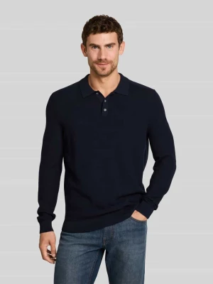 sweter o kroju regular fit z kołnierzykiem polo Tom Tailor Granatowy