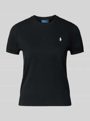 Sweter o kroju regular fit z krótkim rękawem i wyhaftowanym logo Polo Ralph Lauren