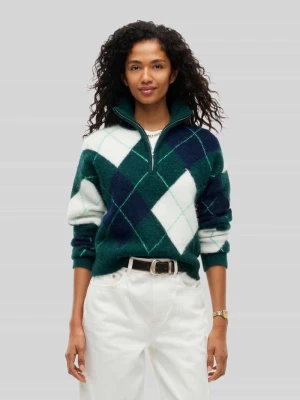Sweter o kroju regular fit z mieszanki alpaki i wełny Tommy Jeans Ciemnozielony