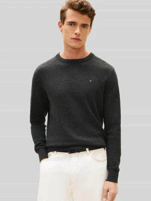 Sweter o kroju regular fit z mieszanki bawełny i kaszmiru Tommy Hilfiger Antracytowy melanż