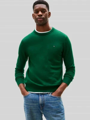 Sweter o kroju regular fit z mieszanki bawełny i kaszmiru Tommy Hilfiger Butelkowy zielony