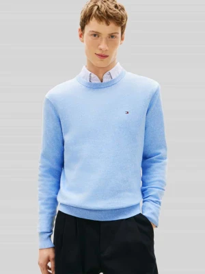 Sweter o kroju regular fit z mieszanki bawełny i kaszmiru Tommy Hilfiger Jasnoniebieski