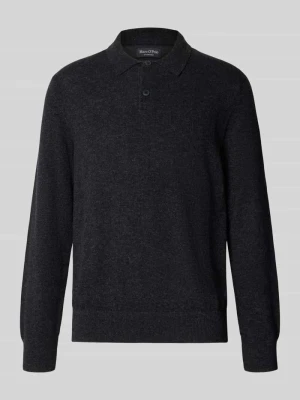 Sweter o kroju regular fit z mieszanki bawełny i żywej wełny Marc O'Polo Ciemnoszary melanż
