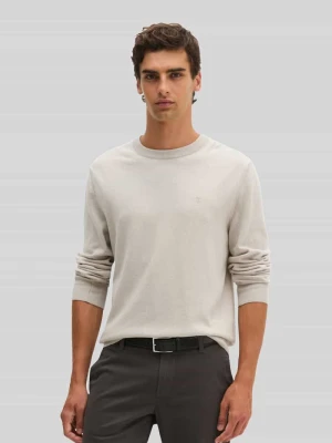 Sweter o kroju regular fit z mieszanki bawełny i żywej wełny Marc O'Polo Piaskowy