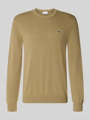 Sweter o kroju regular fit z mieszanki bawełny Lacoste Beżowy