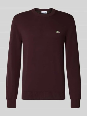 Sweter o kroju regular fit z mieszanki bawełny Lacoste Bordowy