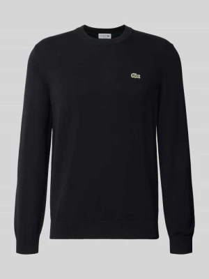 Sweter o kroju regular fit z mieszanki bawełny Lacoste Czarny