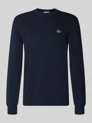 Sweter o kroju regular fit z mieszanki bawełny Lacoste Granatowy