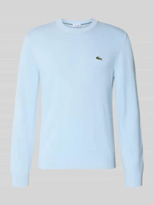 Sweter o kroju regular fit z mieszanki bawełny Lacoste Jasnoniebieski