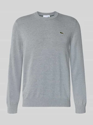 Sweter o kroju regular fit z mieszanki bawełny Lacoste Jasnoszary melanż