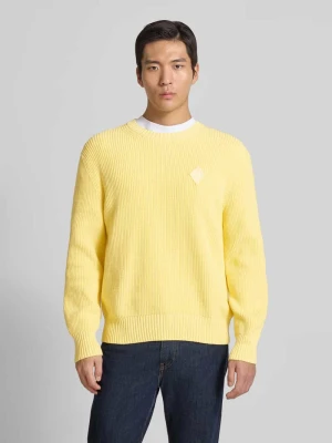 Sweter o kroju regular fit z mieszanki bawełny model ‘COTES PERLES’ Lacoste