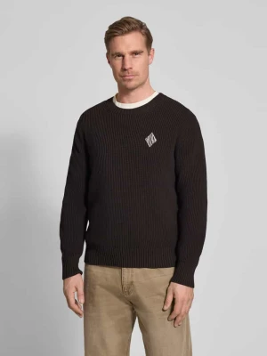 Sweter o kroju regular fit z mieszanki bawełny model „COTES PERLES” Lacoste