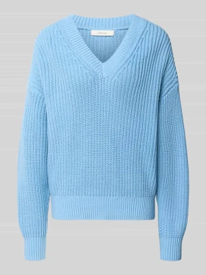 sweter o kroju regular fit z mieszanki bawełny model 'SELMA' Selected Jasnoniebieski