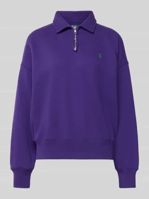 Sweter o kroju regular fit z mieszanki bawełny Polo Ralph Lauren Fioletowy