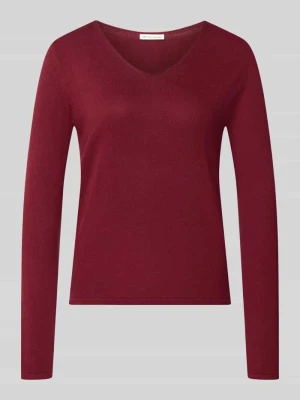 Sweter o kroju regular fit z mieszanki bawełny Tom Tailor Bordowy