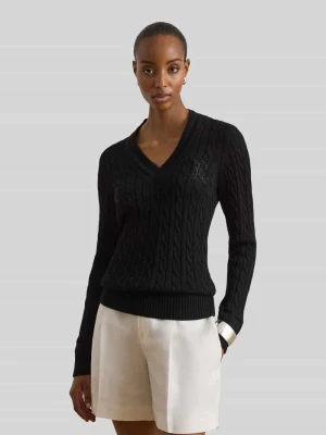 Sweter o kroju regular fit z mieszanki bawełny z wyhaftowanym logo Lauren Ralph Lauren