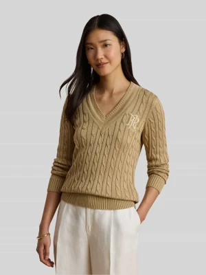Sweter o kroju regular fit z mieszanki bawełny z wyhaftowanym logo Lauren Ralph Lauren