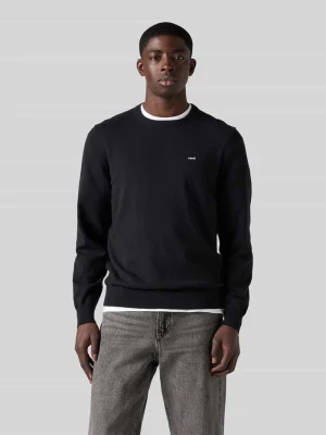 Sweter o kroju regular fit z mieszanki bawełny z wyhaftowanym logo Levi's Czarny