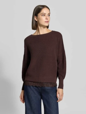 Sweter o kroju regular fit z mieszanki bawełny Zero Ciemnobrązowy