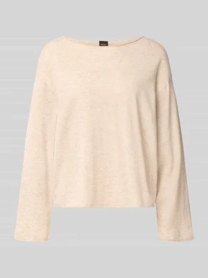 sweter o kroju regular fit z mieszanki kaszmiru i wełny żywej model 'C_Faprosa' Boss Piaskowy melanż