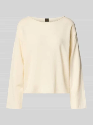 sweter o kroju regular fit z mieszanki kaszmiru i wełny żywej model 'C_Faprosa' Boss Złamany biały